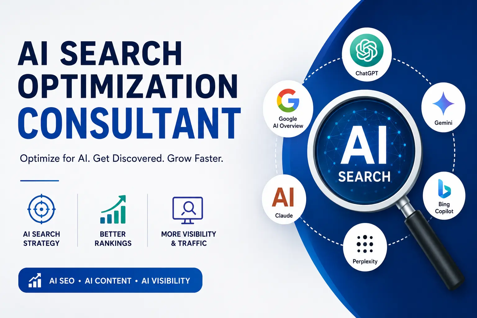 AI Search Optimization Consultant | Professional AI Search Optimization Services, AI SEO Consultant, AI Search Marketing, AI Search Engine Optimization, ChatGPT Optimization, Google AI Overview Optimization & LLM SEO Company in India